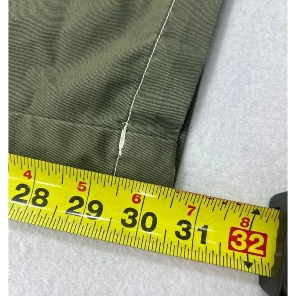 True Religion Mens Olive Green Cargo Pants Contrast Stitch Wide Leg Size 30